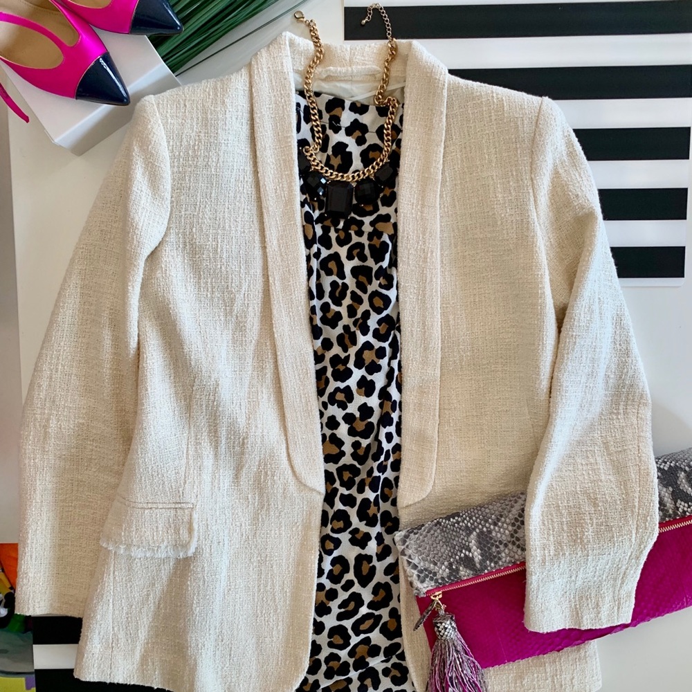 (New) Mango Tuxedo Collar Tweed Blazer